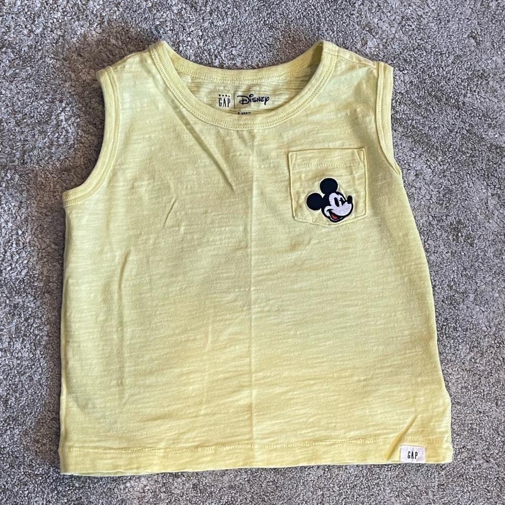 GAP Yellow Mickey Mouse Pocket Tank Top